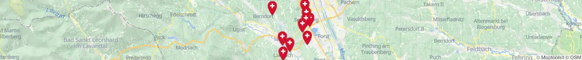 Map view for Pharmacies emergency services nearby Haselsdorf-Tobelbad (Graz-Umgebung, Steiermark)